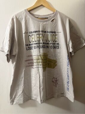Celery Juice Graphic Short Sleeve Tee - Light Gray